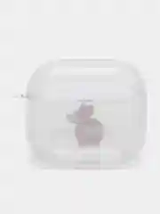 Оранжевый чехол для наушников Apple AirPods 3 силиконовый прозрачный принт Nike / Найк