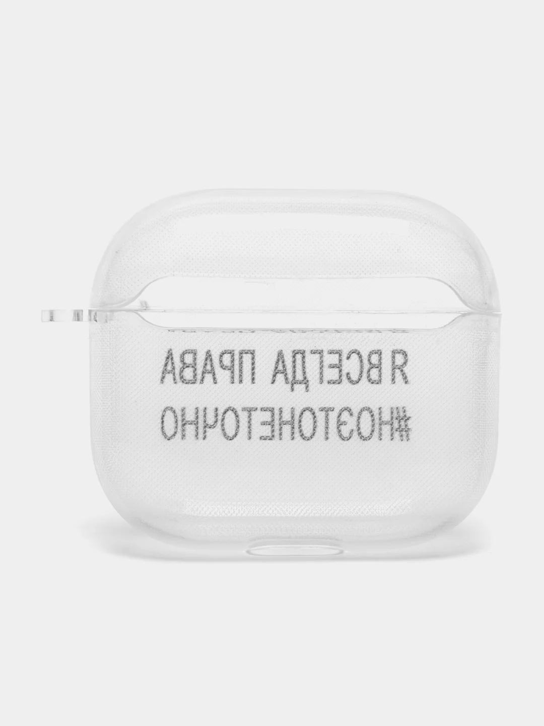 Багровый чехол для наушников Apple AirPods 3 силиконовый прозрачный принт Nike / Найк