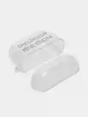 Багровый чехол для наушников Apple AirPods 3 силиконовый прозрачный принт Nike / Найк