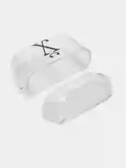 Коричневый чехол для наушников Apple AirPods 3 силиконовый прозрачный принт Nike / Найк