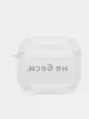Мятный чехол для наушников Apple AirPods 3 силиконовый прозрачный принт Nike / Найк