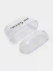 Мятный чехол для наушников Apple AirPods 3 силиконовый прозрачный принт Nike / Найк