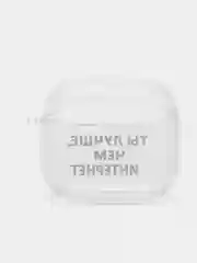 Коралловый чехол для наушников Apple AirPods 3 силиконовый прозрачный принт Nike / Найк