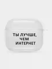 Коралловый чехол для наушников Apple AirPods 3 силиконовый прозрачный принт Nike / Найк