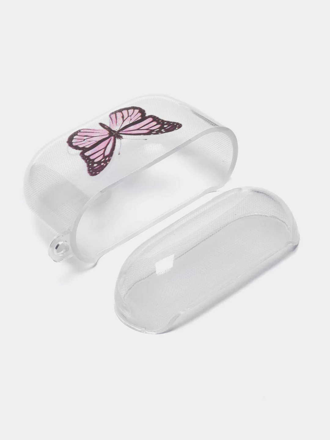 Лавандовый чехол для наушников Apple AirPods 3 силиконовый прозрачный принт Nike / Найк