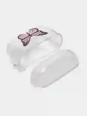 Лавандовый чехол для наушников Apple AirPods 3 силиконовый прозрачный принт Nike / Найк