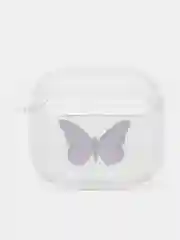 Лавандовый чехол для наушников Apple AirPods 3 силиконовый прозрачный принт Nike / Найк