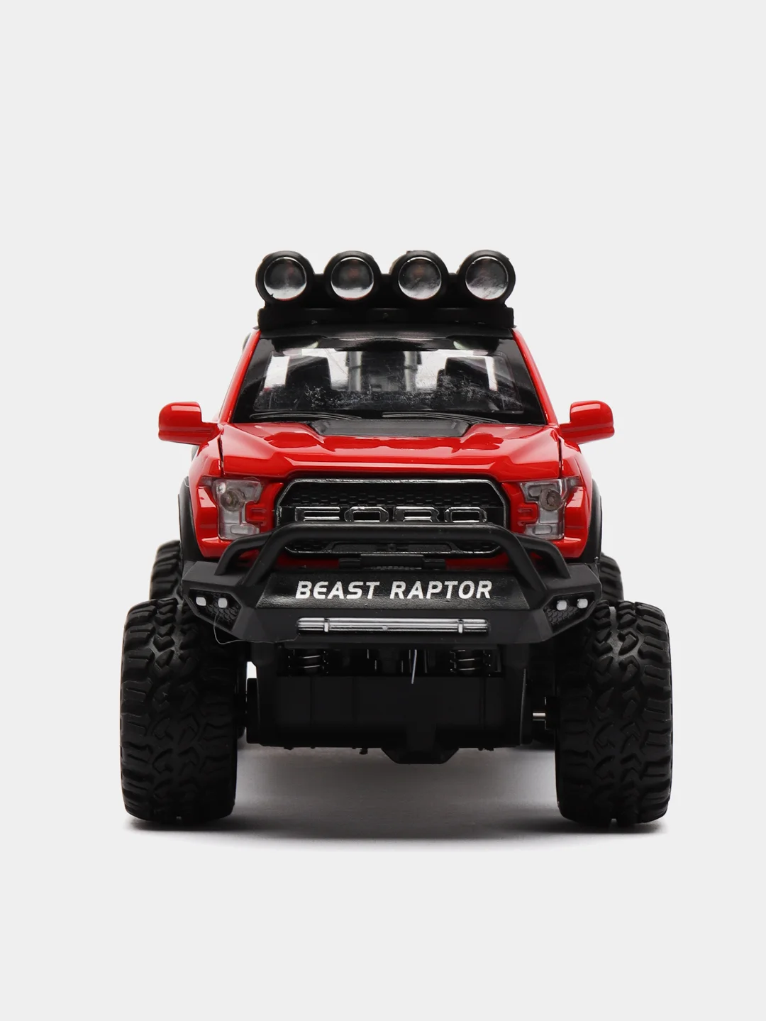 Красный машина металлическая полиция Форд Раптор (Ford Raptor), инерционная, с озвучкой, 21 см