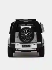 Серый металлик машина большая свет звук металлическая Land Rover Defender, инерционная с озвучкой, 20 см