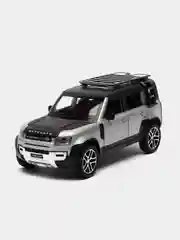 Серый металлик машина большая свет звук металлическая Land Rover Defender, инерционная с озвучкой, 20 см