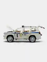 Белый машина металлическая Toyota Land Cruiser полиция, инерционная, с озвучкой, 20 см