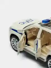 Белый машина металлическая Toyota Land Cruiser полиция, инерционная, с озвучкой, 20 см