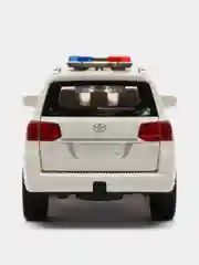 Белый машина металлическая Toyota Land Cruiser полиция, инерционная, с озвучкой, 20 см