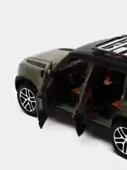 Зелёный хаки машина большая свет звук металлическая Land Rover Defender, инерционная с озвучкой, 20 см