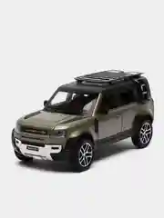 Зелёный хаки машина большая свет звук металлическая Land Rover Defender, инерционная с озвучкой, 20 см