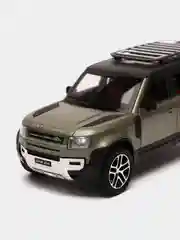 Зелёный хаки машина большая свет звук металлическая Land Rover Defender, инерционная с озвучкой, 20 см