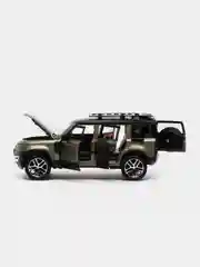Зелёный хаки машина большая свет звук металлическая Land Rover Defender, инерционная с озвучкой, 20 см