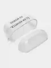 Голубой чехол для наушников Apple AirPods 3 силиконовый прозрачный принт Nike / Найк