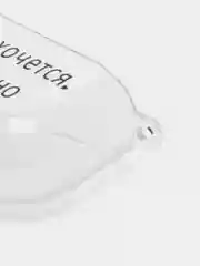 Голубой чехол для наушников Apple AirPods 3 силиконовый прозрачный принт Nike / Найк