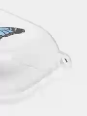 Синий чехол для наушников Apple AirPods 3 силиконовый прозрачный принт Nike / Найк
