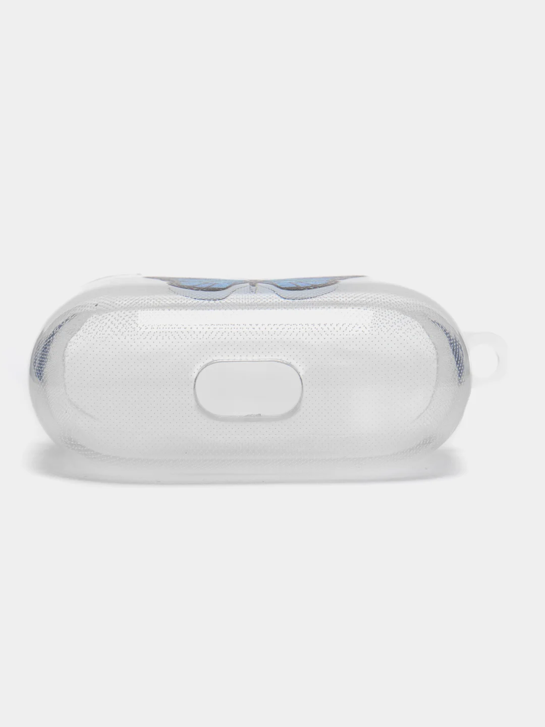 Синий чехол для наушников Apple AirPods 3 силиконовый прозрачный принт Nike / Найк