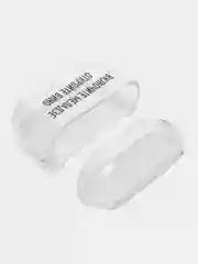Тёмно-зелёный чехол для наушников Apple AirPods 3 силиконовый прозрачный принт Nike / Найк