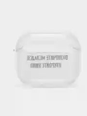 Тёмно-зелёный чехол для наушников Apple AirPods 3 силиконовый прозрачный принт Nike / Найк