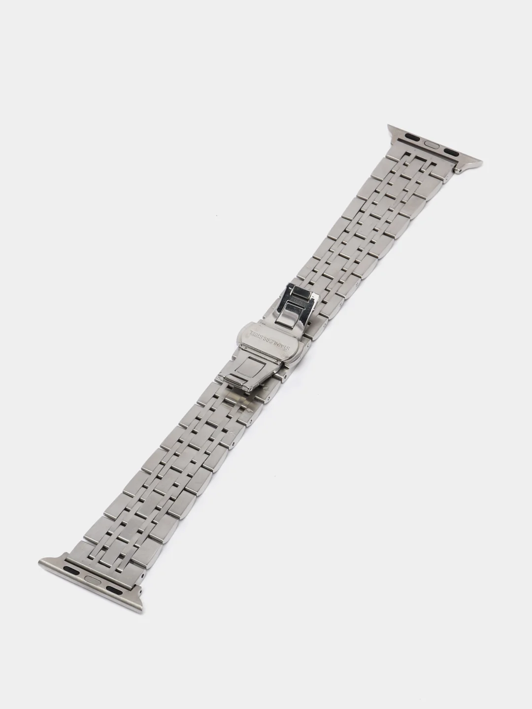 Хром блочный браслет для Apple Watch 7, 6, 5, 4, 3, 2, 1 и SE, стальной