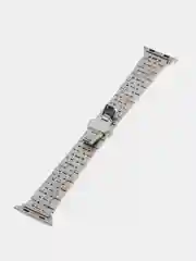 Хром блочный браслет для Apple Watch 7, 6, 5, 4, 3, 2, 1 и SE, стальной
