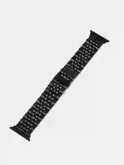 Черный блочный браслет для Apple Watch 7, 6, 5, 4, 3, 2, 1 и SE, стальной