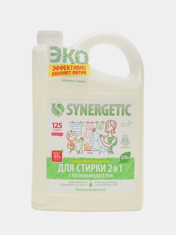 Жидкое средство для стирки Synergetic, гель, универсальное, 3.37 л