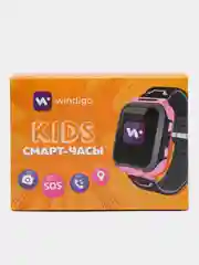 Детские смарт-часы Windigo AM-15, 1.44", 128x128, SIM, 2G, LBS, камера 0.08 Мп, розовые