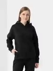 Черный женский костюм спортивный: худи и штаны, флис утепленный