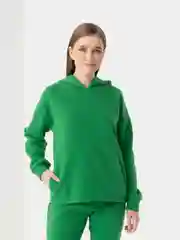 Зеленый женский костюм спортивный: худи и штаны, флис утепленный