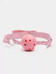 Розовый кляп в рот с мячиком для БДСМ, 3 цвета