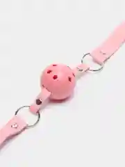 Розовый кляп в рот с мячиком для БДСМ, 3 цвета