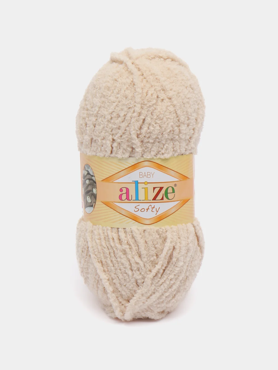 Бежевый меланж плюшевая пряжа Alize Softy, 50 г, 115 м