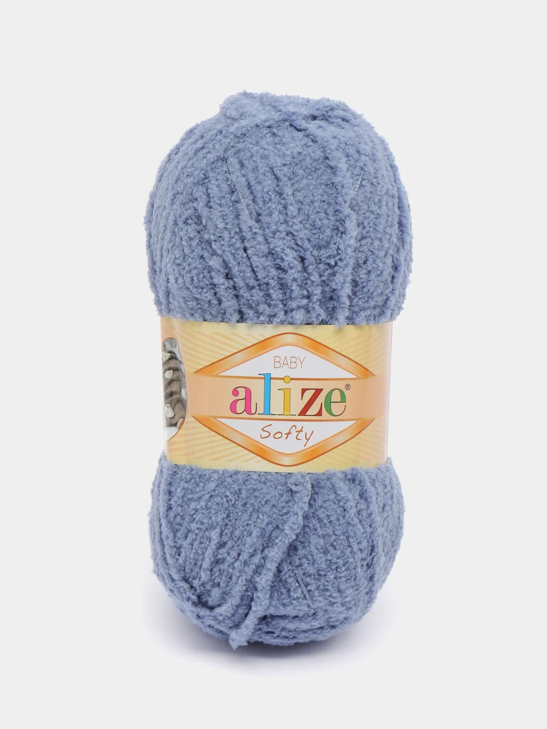 Синий меланж плюшевая пряжа Alize Softy, 50 г, 115 м