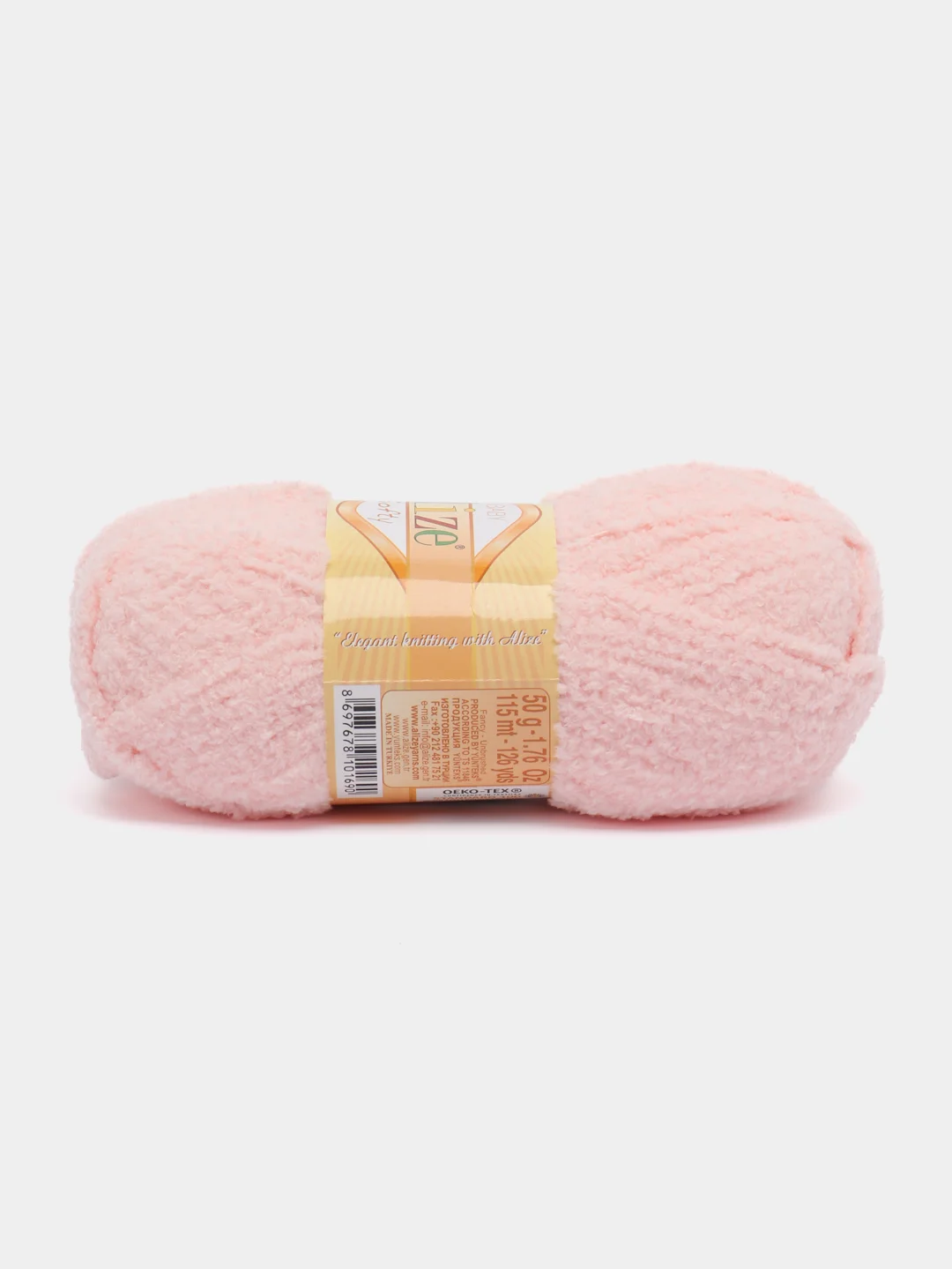 Пастельно-коралловый плюшевая пряжа Alize Softy, 50 г, 115 м