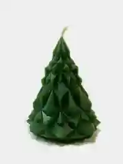 Зеленый свеча Новогодняя ёлочка геометрическая