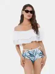Белый купальник раздельный женский