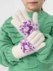 Аметистовый перчатки детские шерстяные для мальчиков и девочек