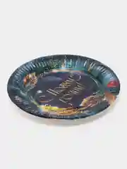 Индиго тарелка бумажная "С Новым годом", 10 штук, 18 см