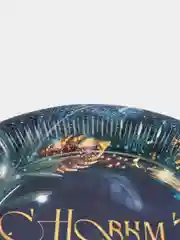 Индиго тарелка бумажная "С Новым годом", 10 штук, 18 см