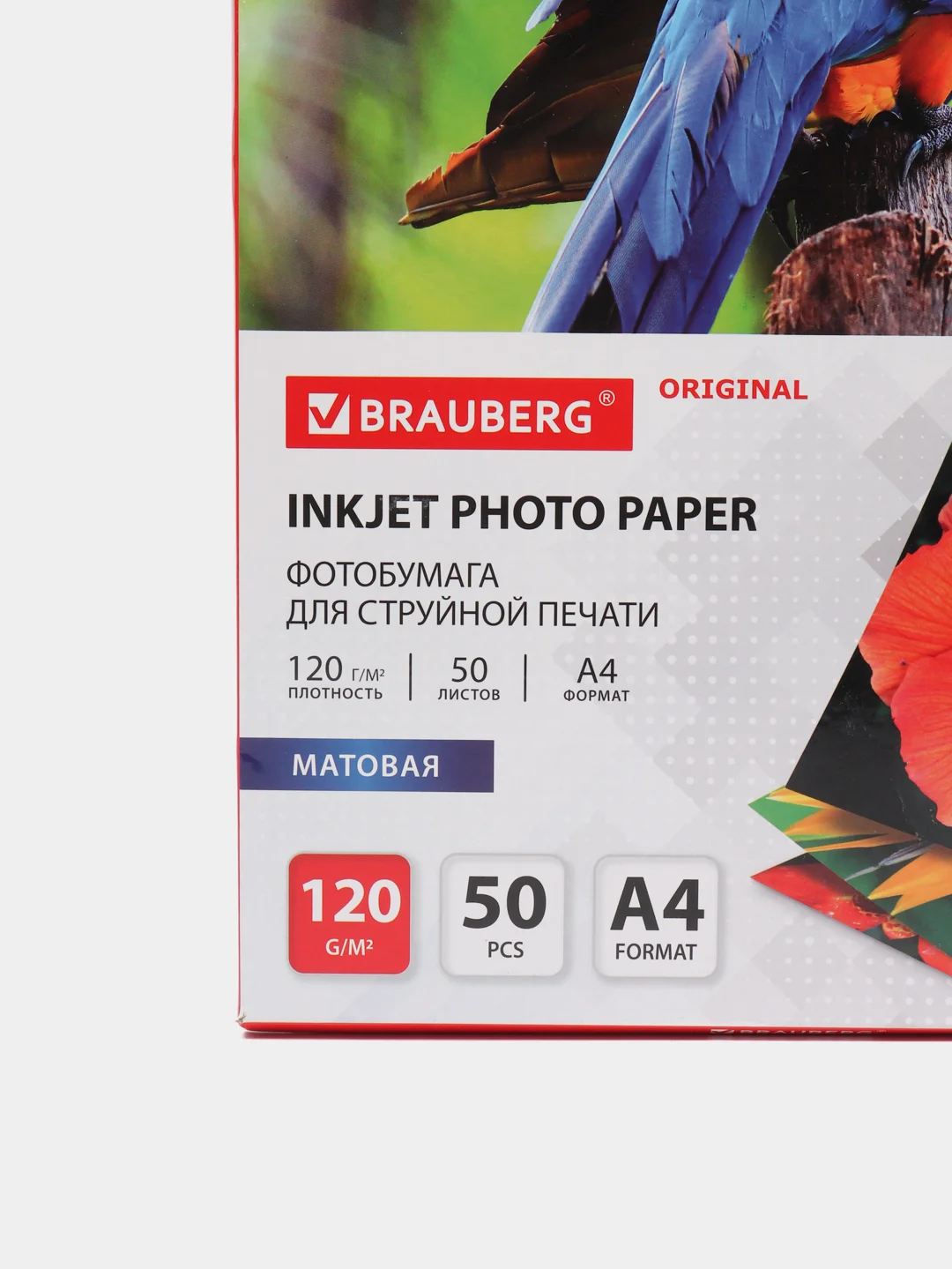 Фотобумага матовая, А4, 120 г/м2, односторонняя, 50 листов, BRAUBERG ORIGINAL, 363981