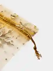 Золотой мешочки подарочные новогодние "Снежинки", 10 х 12 см
