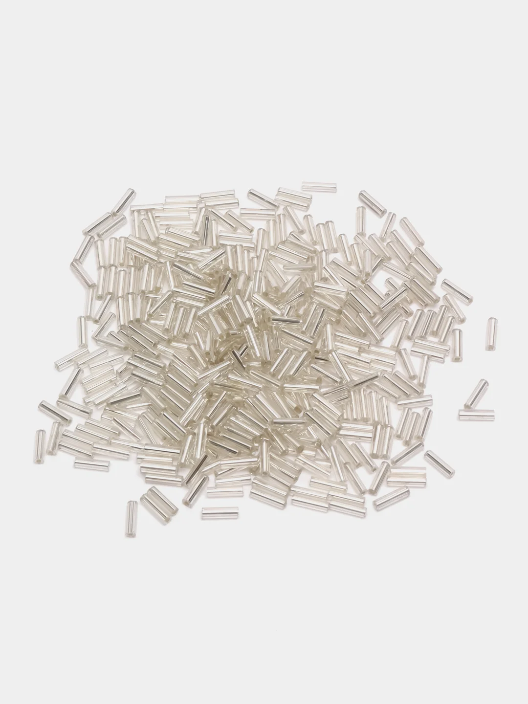 Серебряный бисер, стеклярус, рубка, 15-50 г
