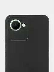 Черный чехол BROSCORP для Realme C30, C30S и Narzo 50i Prime, матовый, силиконовый, защита камеры