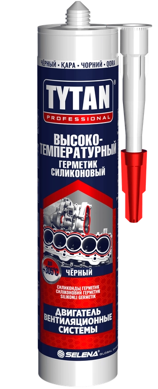 Герметик TYTAN высокотемпературный, силиконовый, черный, 280 мл
