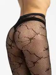 Конфетный колготки женские в сетку, капроновые, черные, 37 видов